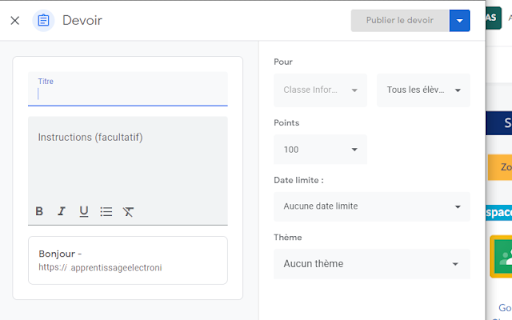 Envoyer à Google Classroom