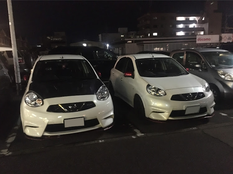 マーチの勝手にコラボごめんなさい・ひでちゃん・金沢市・車高・下げますに関するカスタム事例の投稿画像1枚目