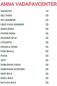 Anna Wadapav menu 1