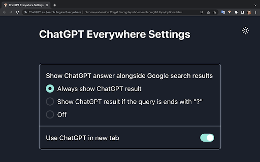 ChatGPT as Search Engine Everywhere