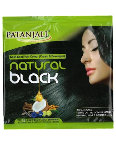 Patanjali Kesh Kanti Hair Colour (Cream & Developer) - Natural Black - 40 gm