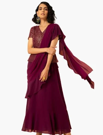 last-minute-diwali-outfit-ideas_RuffledTunicSaree_Lifestyle