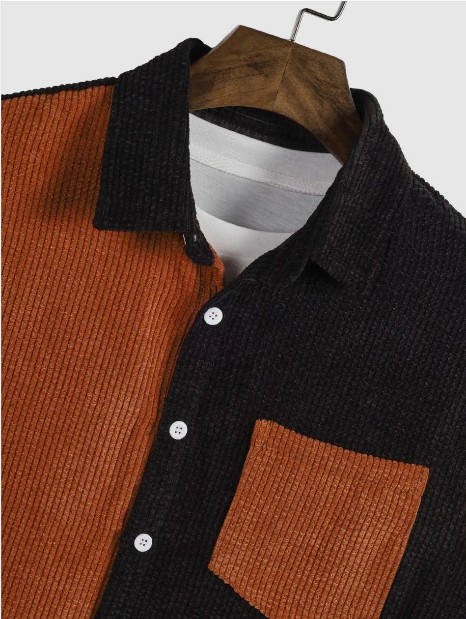 Title 3, Camicia da uomo in velluto a coste a maniche lu...