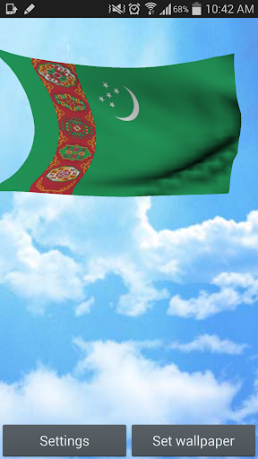 3D Flag of Turkmenistan