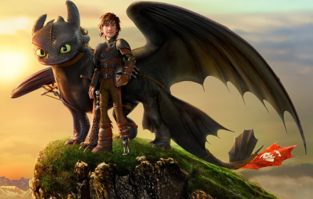 Hiccup & Toothless Sunset chrome extension