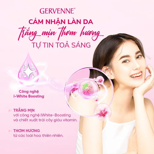 Sữa tắm Gervenne Dâu bạch tuyết & Lily hồng 900g