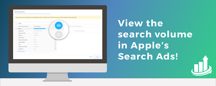 Search Ads Volume Tool for ASO marquee promo image