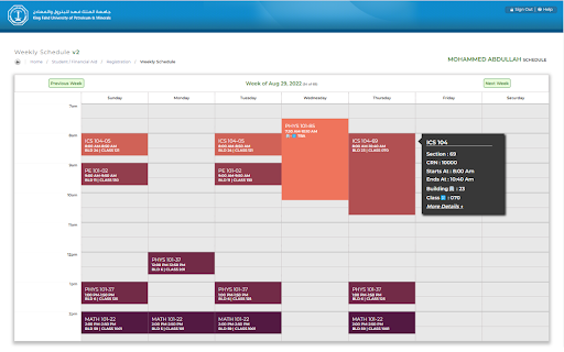 KFUPM-Schedule