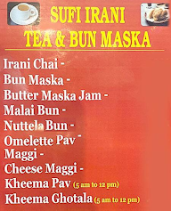 Sufi Irani Chai & Bun Maska menu 3