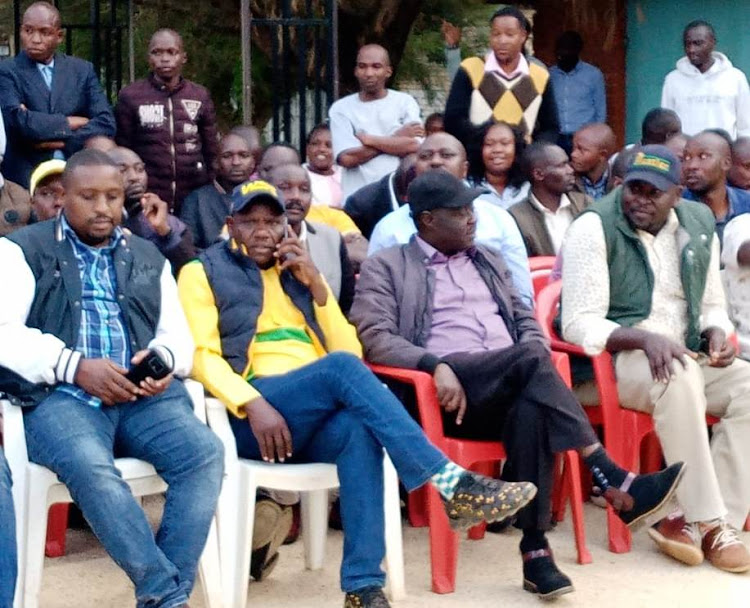 UDA aspirants at a party meeting in Eldoret on April 8.