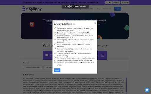 Youtube Summarizer - Syllaby