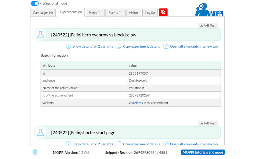 MOPPI - my Optimizely Power Inspector