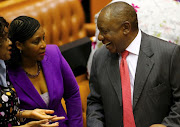 President Cyril Ramaphosa is congratulated by MPs after being elected president in parliament in Cape Town, South Africa, February 15, 2018. 