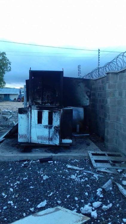 Part of destroyed communication mast at Korokoro Area, Garissa on July 7, 2020