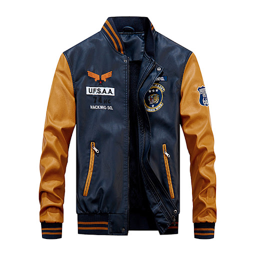 Title 9, Mens Plus Fleece Cropped Leather Jacket Baseba...