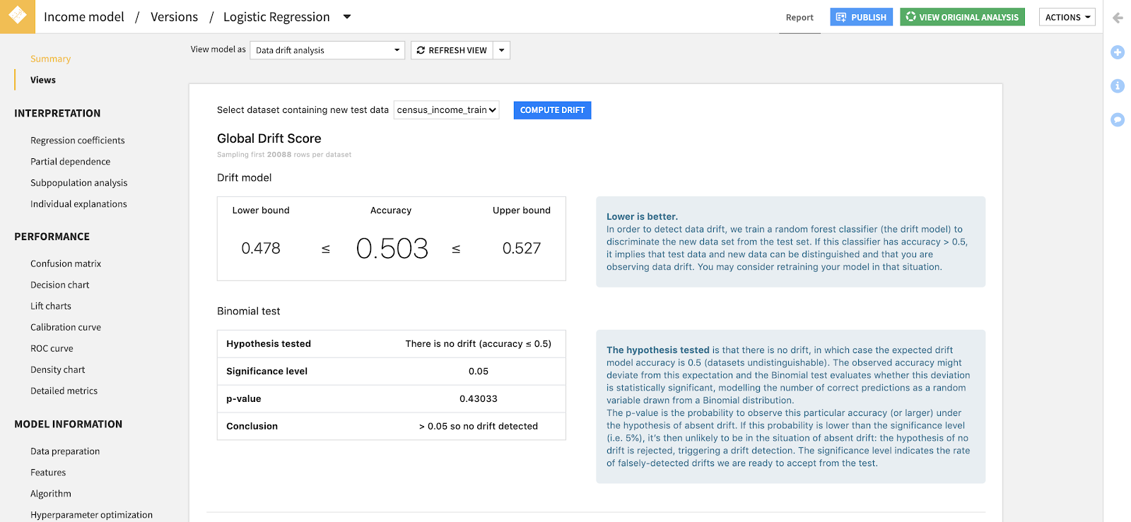 model drift monitoring