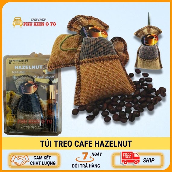 Túi Cafe Treo Ô Tô Kèm Tinh Dầu Hương Cafe Hazelnut