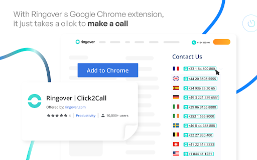 Click To Call for Internet Phone - Ringover chrome extension