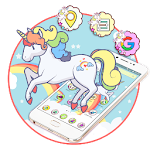 Cover Image of Download Cute Cartoon Unicorn Rainbow Theme 💖🦄 1.1.0 APK