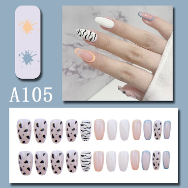 A105 - Hộp Nail Box 24 Móng Họa Tiết Nhiều Màu Sắc Thời Trang