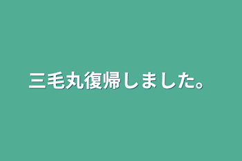 「三毛丸復帰しました。」のメインビジュアル