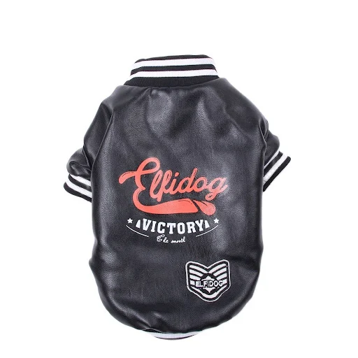 Winter Dog Coat Jacket Faux Leather Fleece Teddy Warm Pet Puppy Clothing Apparel