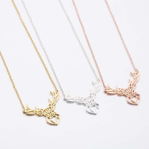 Title 6, Antler pendant animal necklace female
