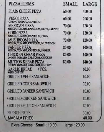 Crazy Pizza Junction menu 