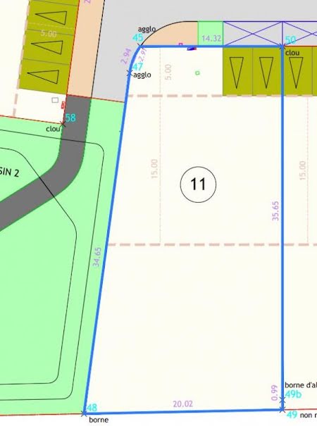 Vente terrain  644 m² à Ornaisons (11200), 118 900 €