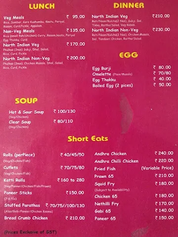 The Kandyan menu 