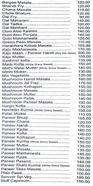 Hotel Sarovar menu 3