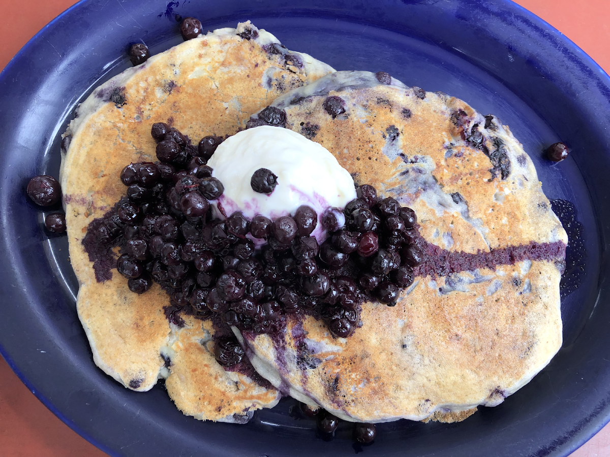 Lemon blueberry ricotta buttermilk pancakes