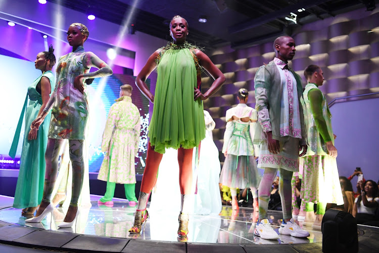 Models at the David Tlale Spring Summer 2022 23 Collection Psychedelicate Festival.