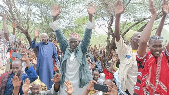 Wradhei community members from Tana River county after endorsing their candidate for the position of governor in next year's general election.