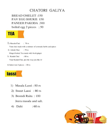 UK Paratha menu 