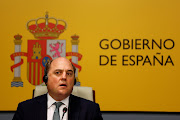 British Defence Secretary Ben Wallace attends a joint news conference with Spanish Defence Minister Margarita Robles (not pictured) at the Defence Ministry headquarters in Madrid, Spain, May 25, 2022. 