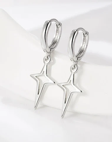 Boucles d'oreilles simples étoile c - 1