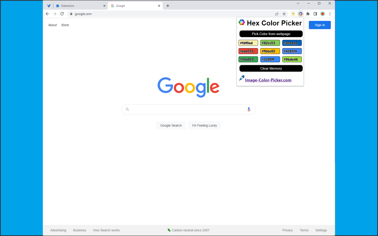 Hex Color picker for Chrome™ Preview image 3