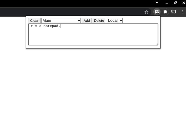 Simple Notepad chrome extension