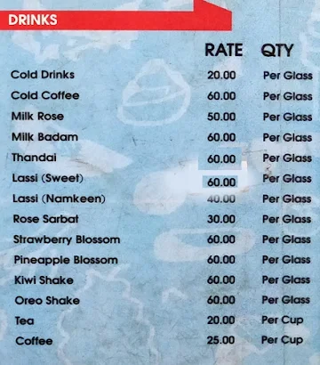 Gupta's Sweets & Chats menu 