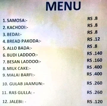 Brijwasi Misthan Bhandar menu 