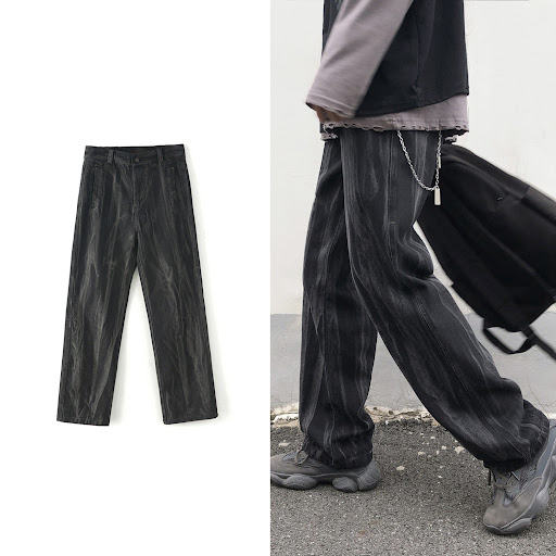 Title 2, Trendy mens loose straight-leg tie-dye pants, ...