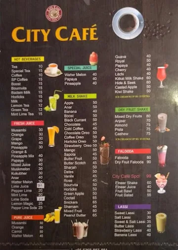 City Cafe menu 
