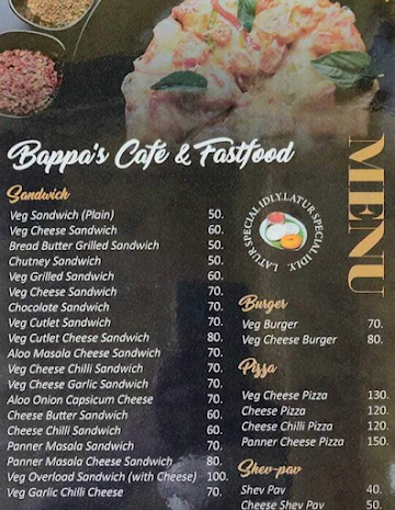 Bappa's Cafe And Fast Food menu 