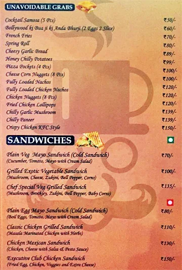 Chai Coffee Biscuit menu 