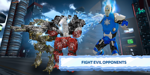 Ice Superhero Flying Robot - Fighting Games