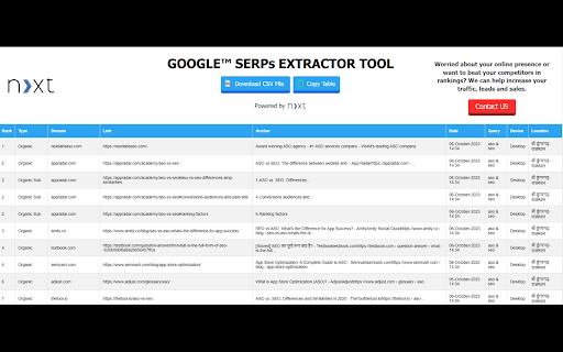 Google™ SERPs Extractor Tool