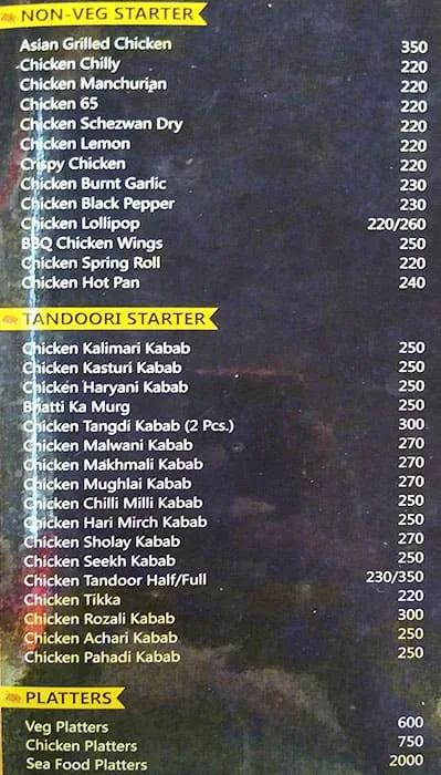 Ashoka Resto Bar menu 