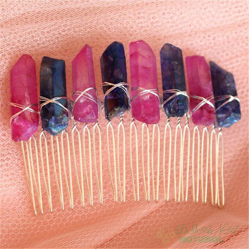 Title 5, Crystal Hair Comb Bridal Accessories, Colorful ...