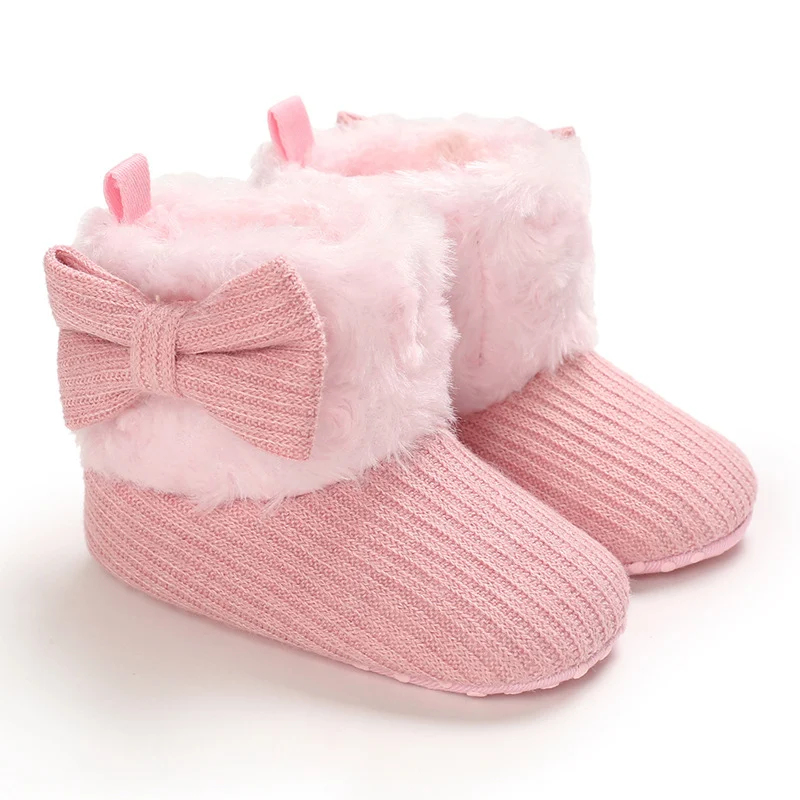 Babysnowboots voor 0-1 jaar, unisex, met strik en gebreid. Warme schoenen voor baby's. Bescherming en comfort voor de kleine voetjes in de winter.